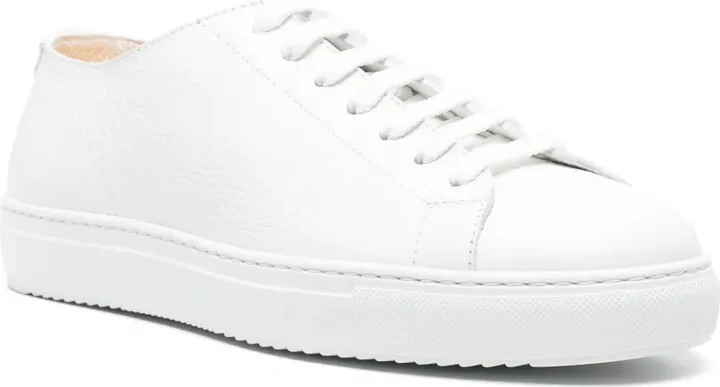 Grained Leather Lace-Up Sneakers - Image 2