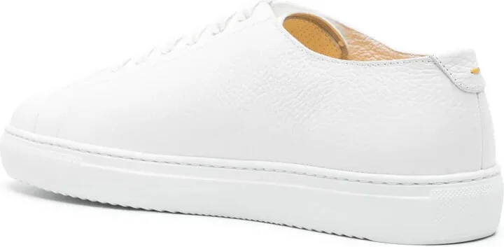 Grained Leather Lace-Up Sneakers - Image 3