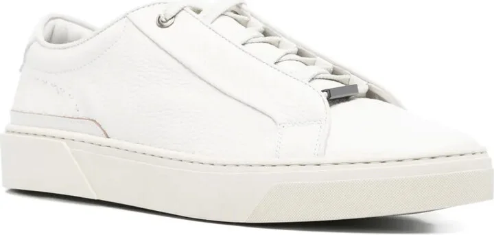 Grained-Leather Lace-Up Sneakers - Image 2
