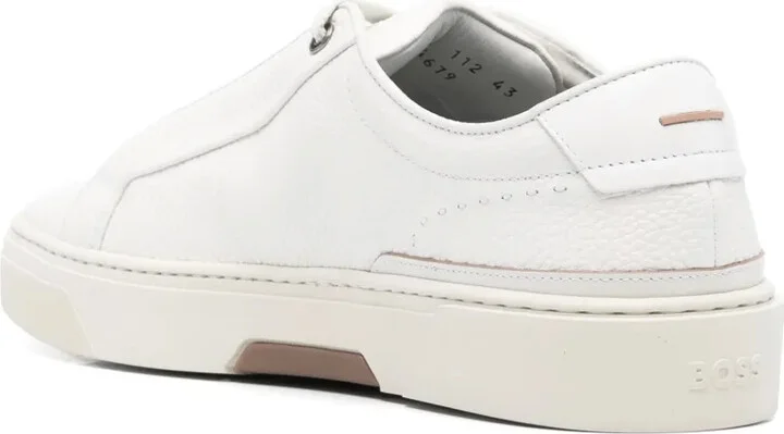 Grained-Leather Lace-Up Sneakers - Image 3