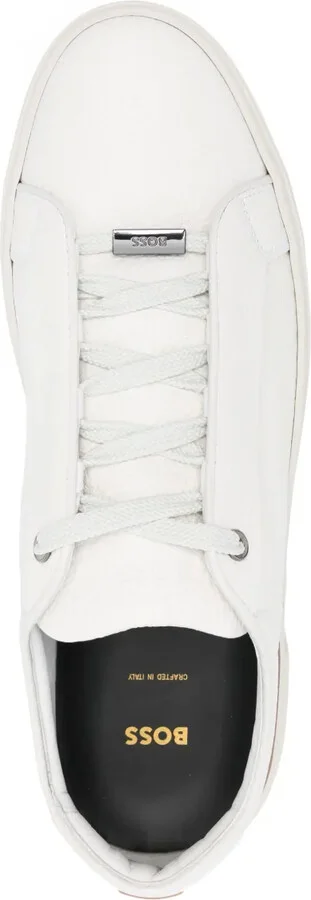 Grained-Leather Lace-Up Sneakers - Image 4