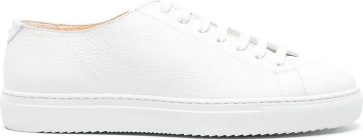 Grained Leather Lace-Up Sneakers