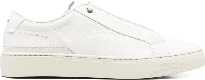 Grained-Leather Lace-Up Sneakers