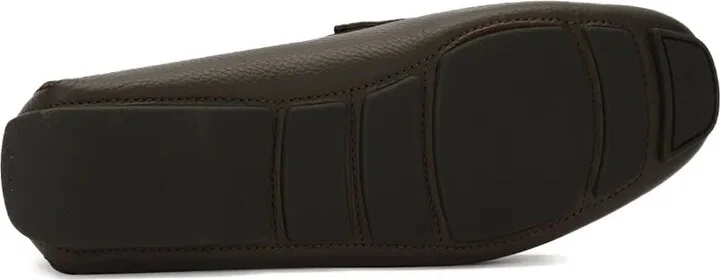 Grained-Leather Logo-Plaque Loafers - Image 4