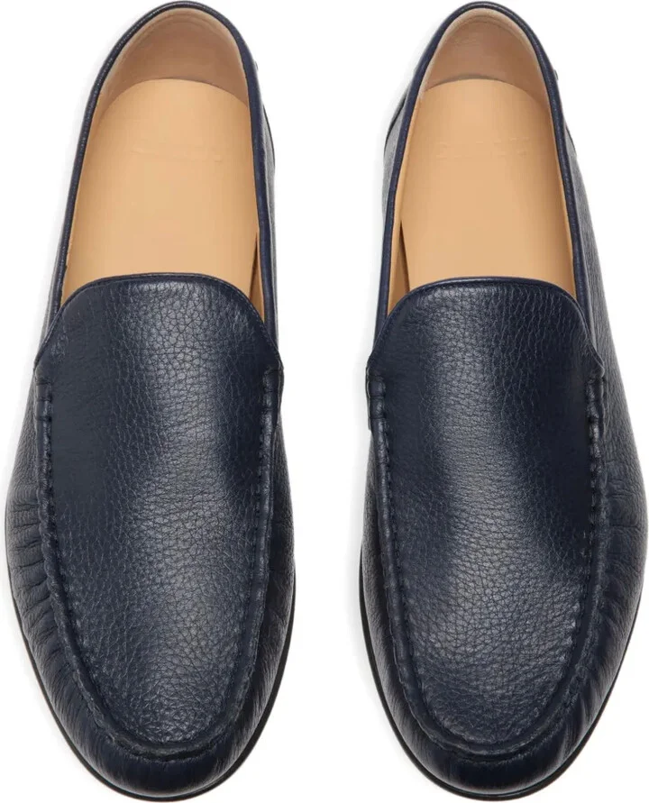 Grained-Leather Moccasin Shoes - Image 3