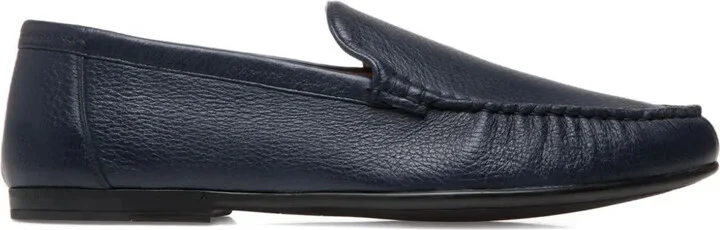 Grained-Leather Moccasin Shoes