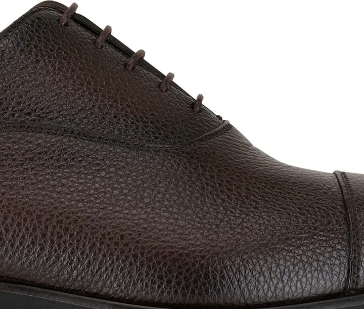 grained-leather Oxford shoes - Image 3