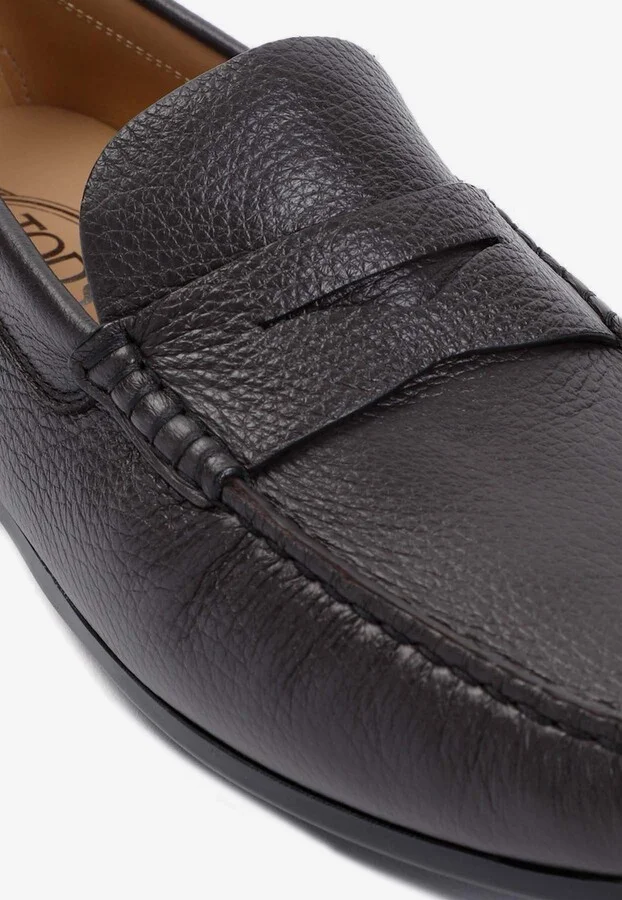 Grained Leather Penny Loafers - Image 3
