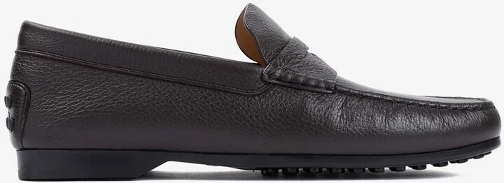 Grained Leather Penny Loafers