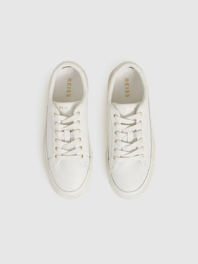 Grained Leather Platform Trainers - Image 3