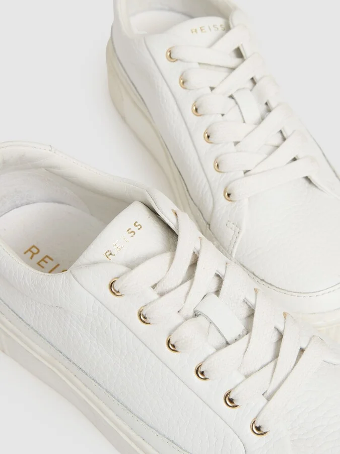 Grained Leather Platform Trainers - Image 5