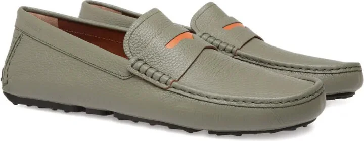 Grained Leather Saddle-Strap Loafers - Image 2