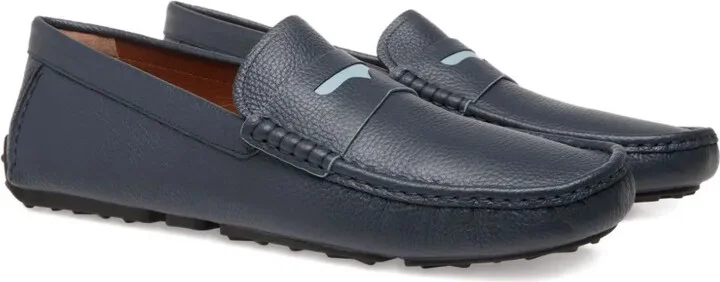 Grained Leather Saddle-Strap Loafers - Image 2