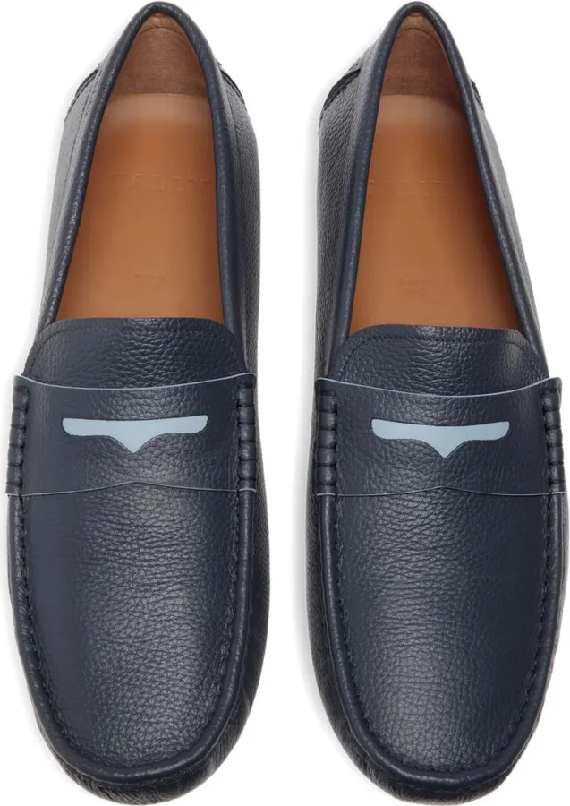 Grained Leather Saddle-Strap Loafers - Image 3