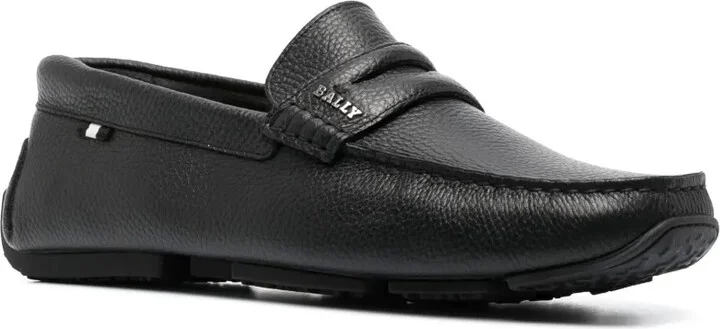 Grained-Texture Leather Loafers - Image 2