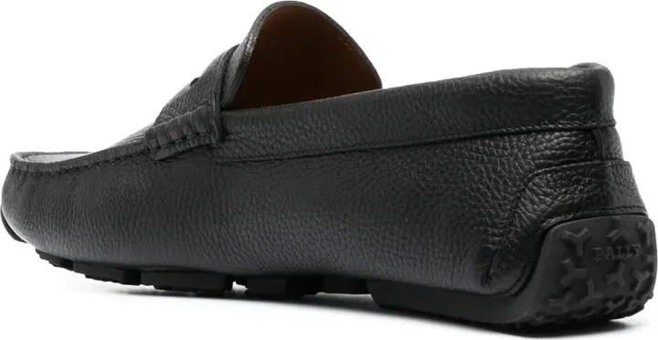 Grained-Texture Leather Loafers - Image 3