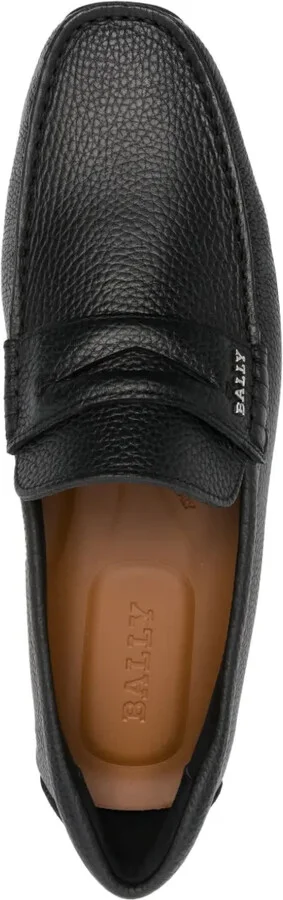 Grained-Texture Leather Loafers - Image 4