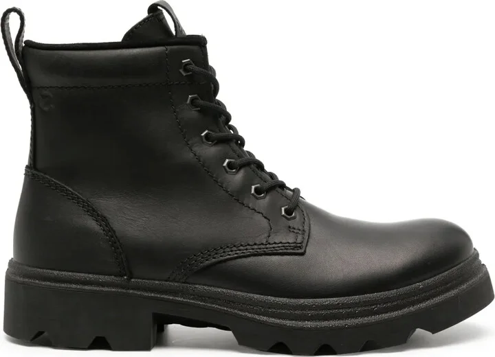 Grainer logo-embossed leather boots