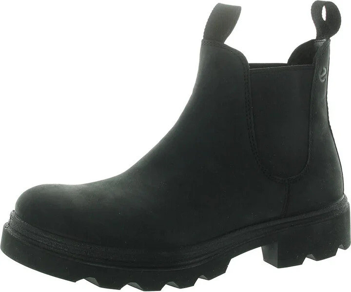 Grainer Womens Lugged Sole Leather Ankle Boots