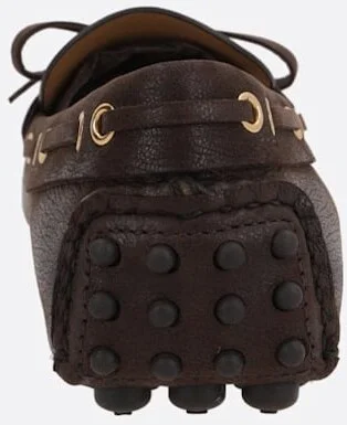 Grainy Leather Driving Loafers - Image 3