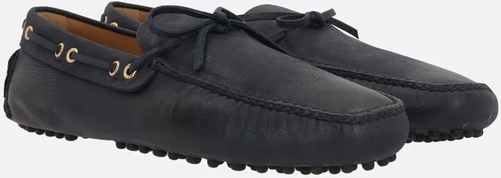 Grainy Leather Driving Loafers - Image 2