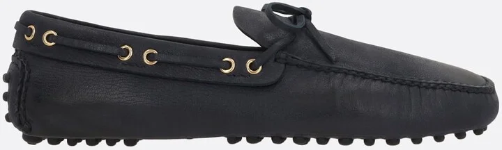 Grainy Leather Driving Loafers