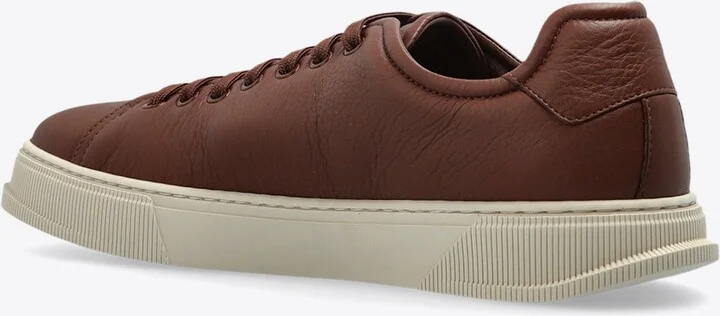 Grainy Leather Low-Top Sneakers - Image 2