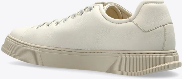 Grainy Leather Low-Top Sneakers - Image 2
