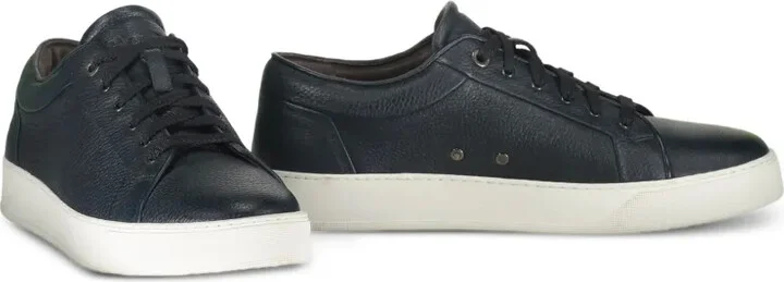 Grainy Leather Low-Top Sneakers - Image 2