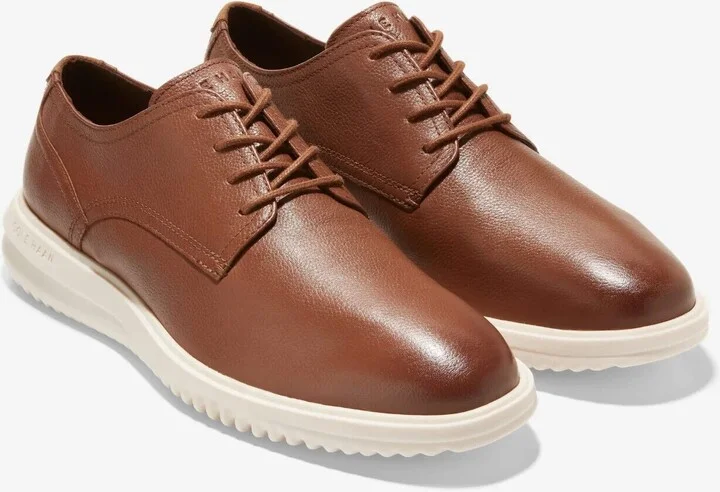 Grand+ C36935 Men's US 7 Brown Leather Plain Toe Oxfords Shoes ZPO224