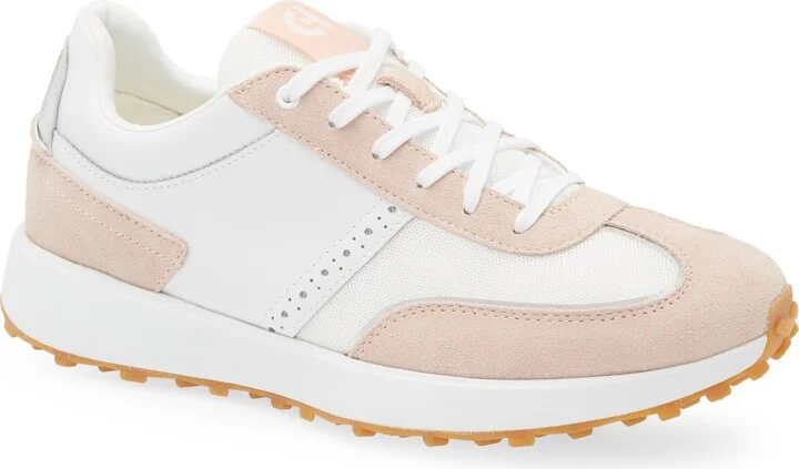 WHITE MESH/ CAMEO ROSE SUEDE