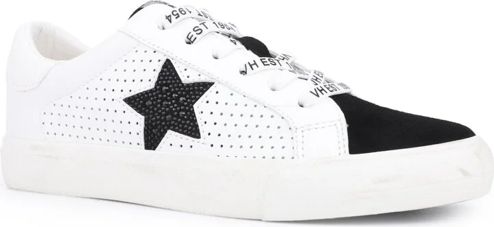 Grande - White Black Rhinestones Women's's Sneaker by