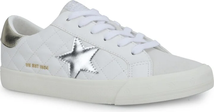 Grande - White Grey Quilted Women's's Sneaker by Vintage Havana