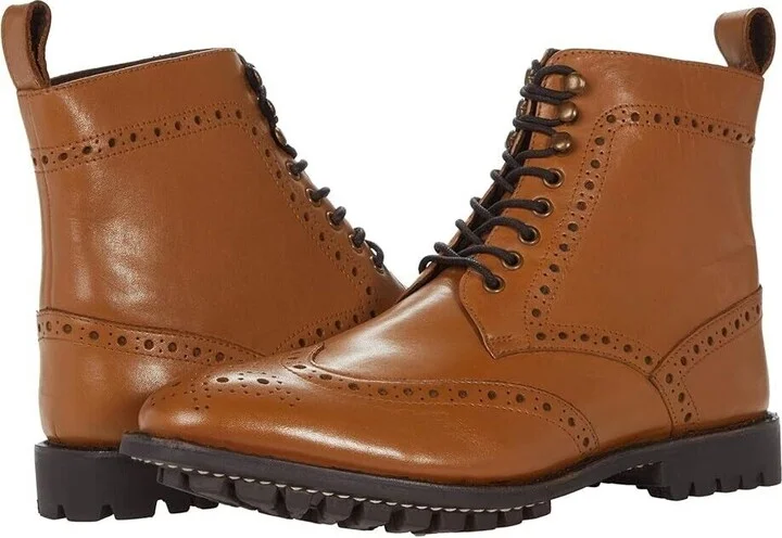 Grant Boots Men's US 12 Brown Leather Wingtip Brogue Shoes ZPO2866