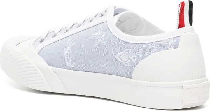 Graphic-Embroidered Lace-Up Sneakers - Image 3