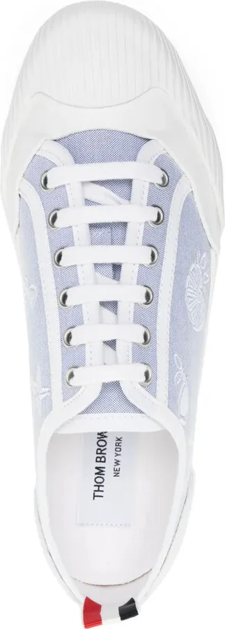 Graphic-Embroidered Lace-Up Sneakers - Image 4