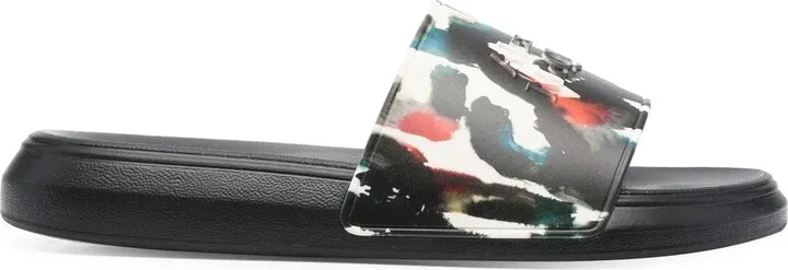 Graphic Logo Print Pool Slides