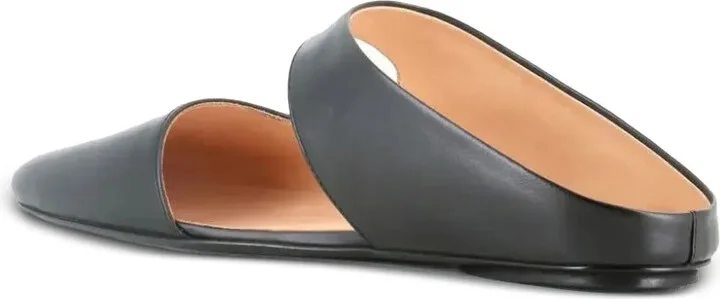Graphic-Opening Leather Flat Mules - Image 3