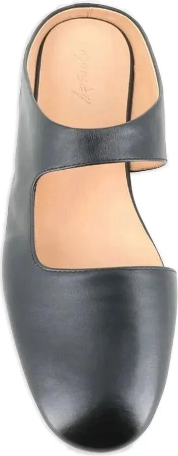 Graphic-Opening Leather Flat Mules - Image 4