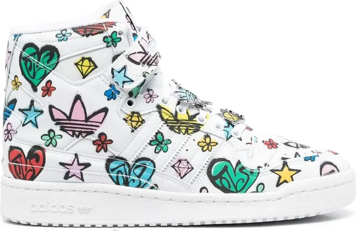 Graphic-Print High-Top Sneakers