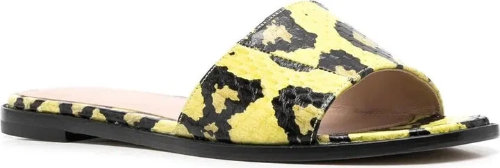 Graphic-Print Leather Sliders - Image 2