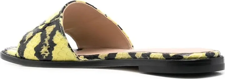 Graphic-Print Leather Sliders - Image 3