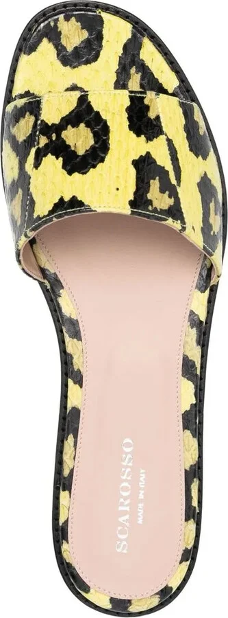 Graphic-Print Leather Sliders - Image 4