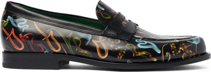 Graphic-Print Loafers