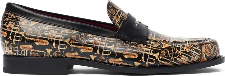 Graphic-Print Loafers