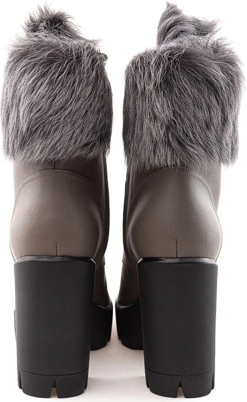 Gray Eco Leather Women's Boot - Image 3