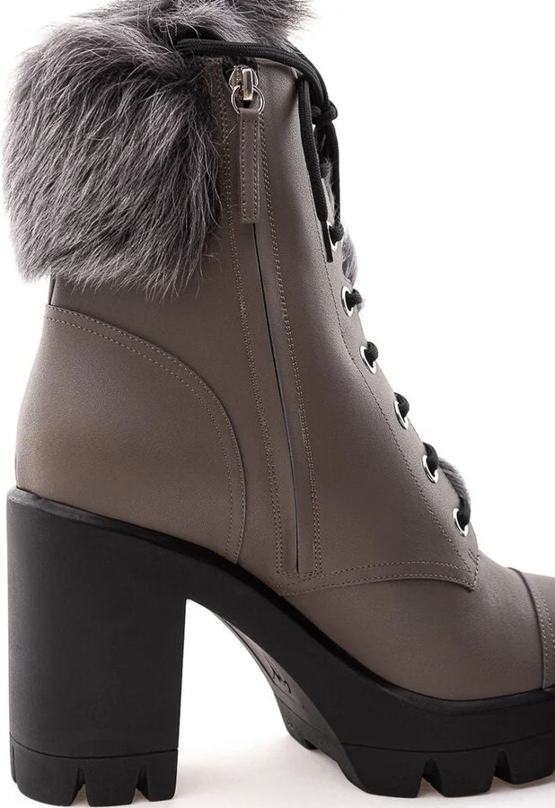 Gray Eco Leather Women's Boot - Image 4