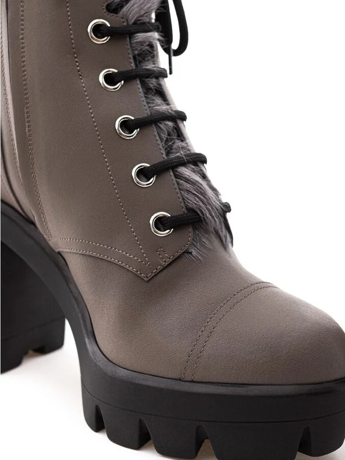 Gray Eco Leather Women's Boot - Image 5
