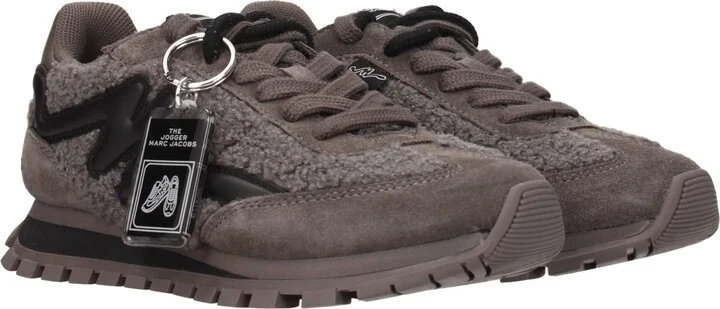 Gray Fur Chunky Women's Sneakers - Image 2
