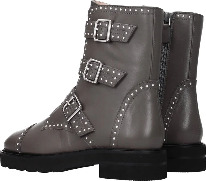 Gray Leather Ankle Women's Boots - Image 4